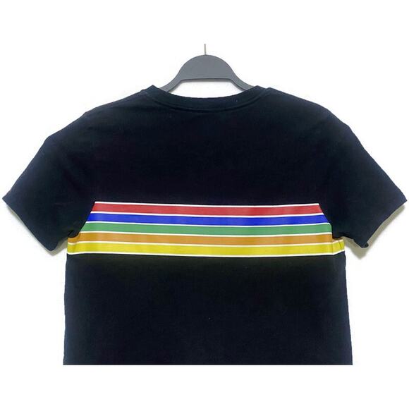 Vans T-Shirt Youth Size Medium Black With Multicolored Stripe Unisex - Picture 5 of 6